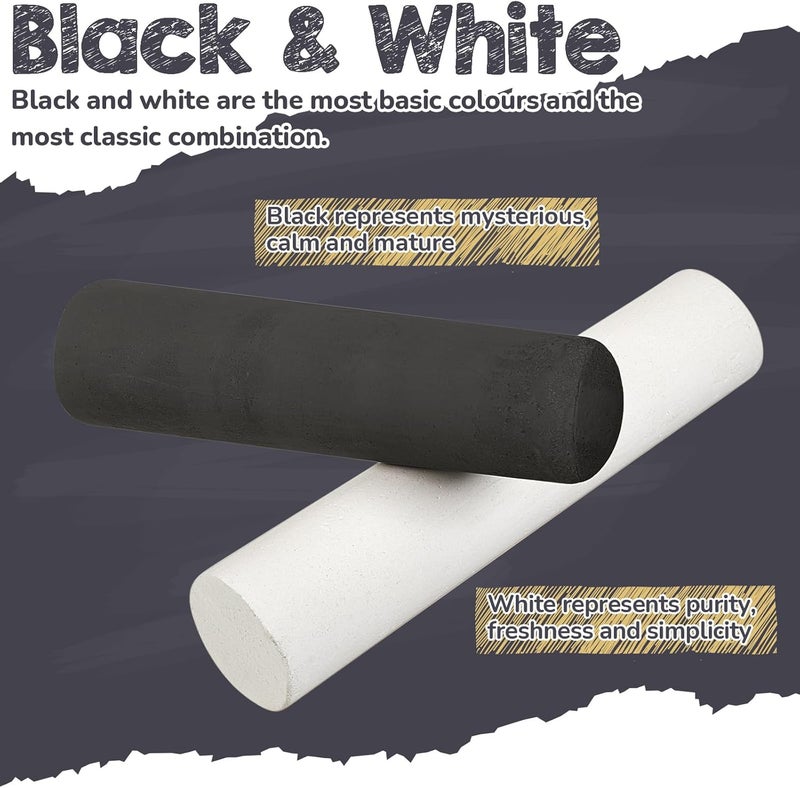 Chivertion 20 Pcs Sidewalk Chalk Jumbo Black White Washable Non Toxic Chalk for Outdoor Fun Creativity Art Painting on Chalkboard Playground Blackboard Easter Party - Image 3